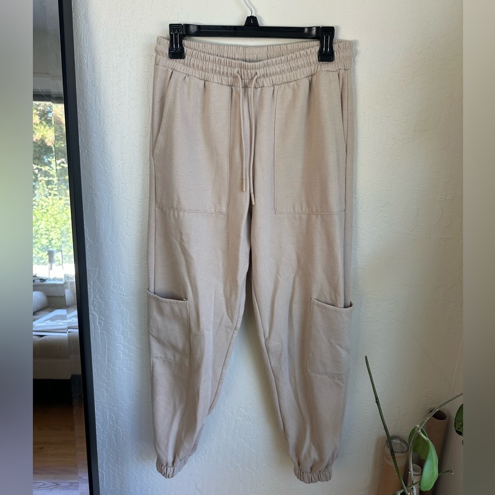 Topshop cream / tan cargo joggers